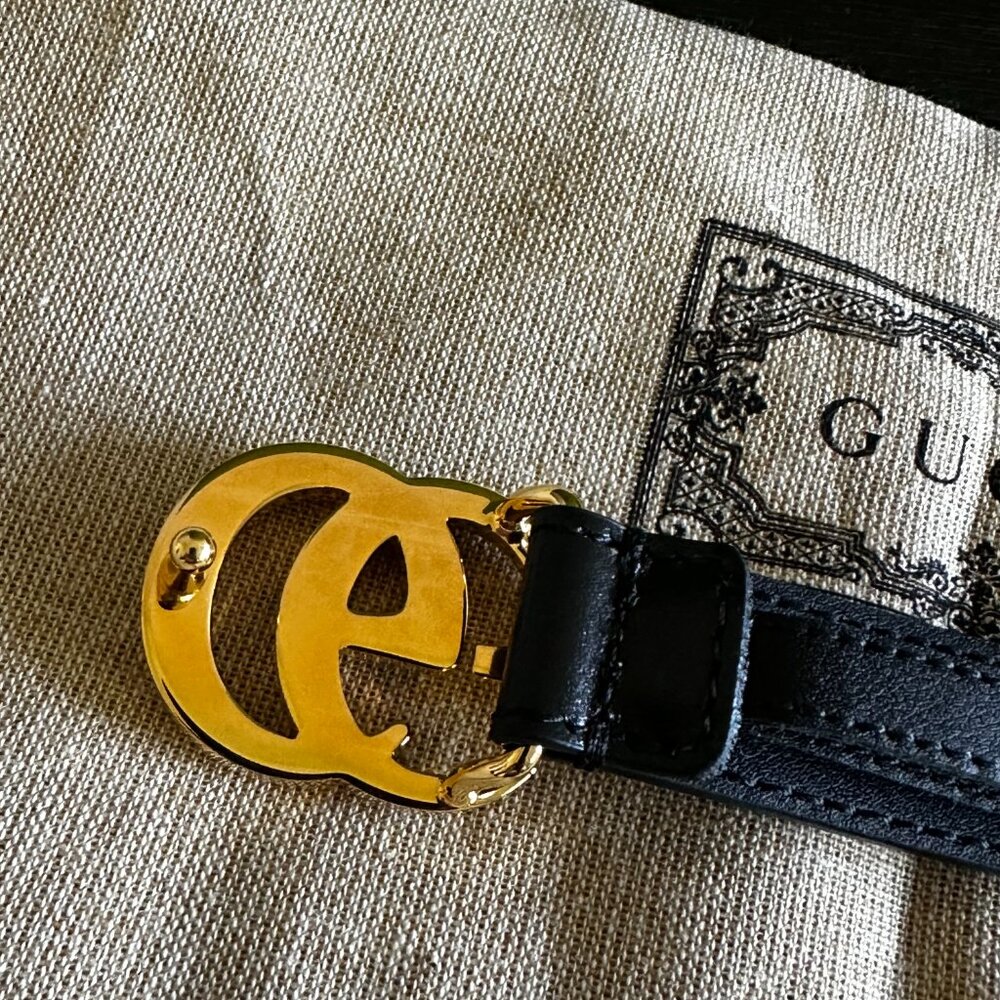 Gucci Black Belt 80x32mm - Picture 8 of 9